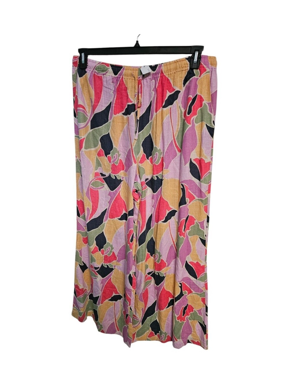 Easel Colorful Abstract Print Wide Leg Pants